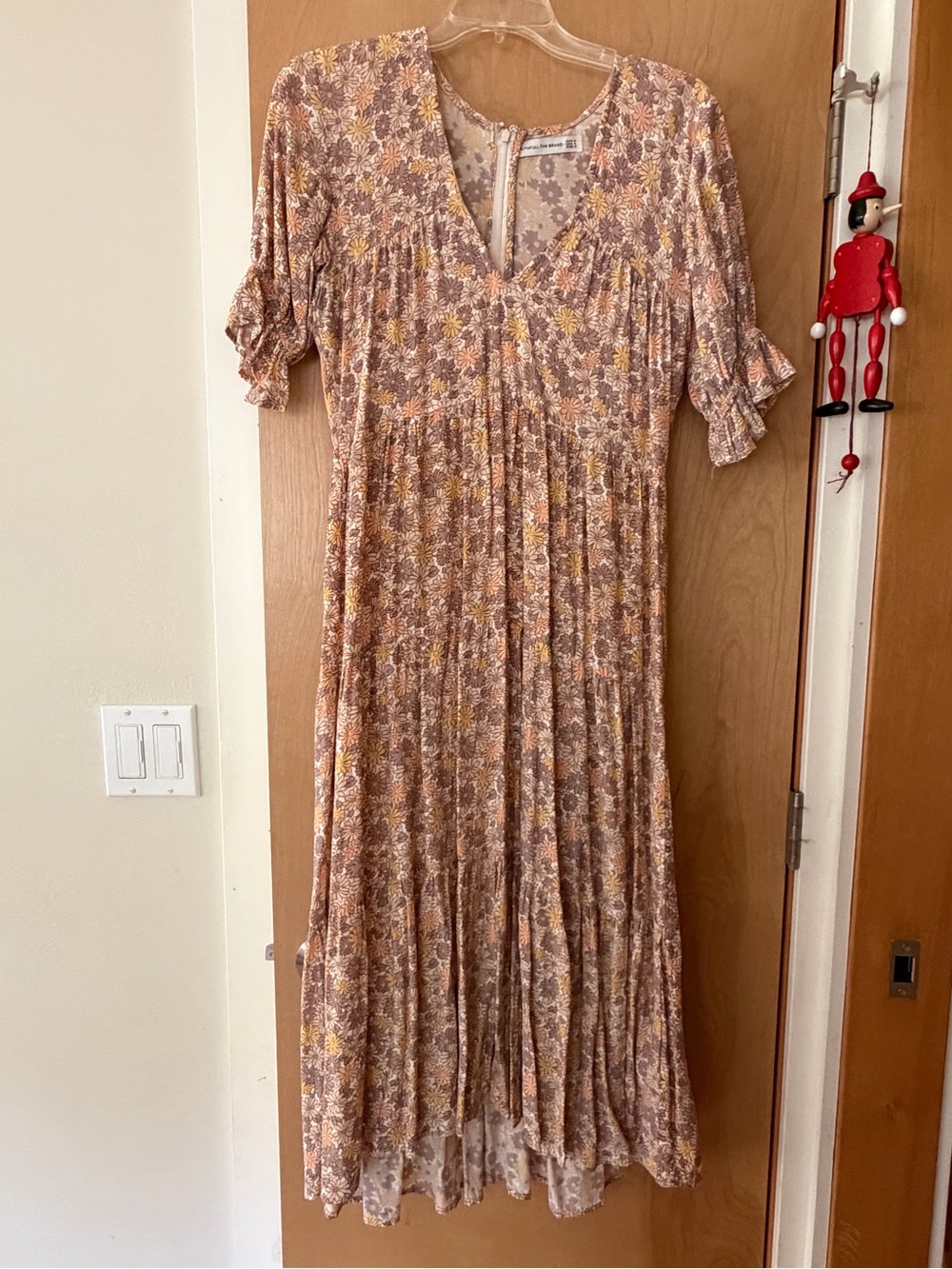Floral Midi Dress in Mauve Pink